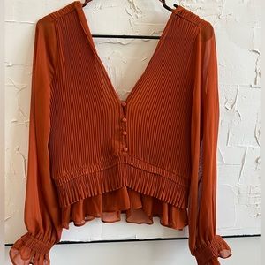 Open back burnt orange blouse - NWOT